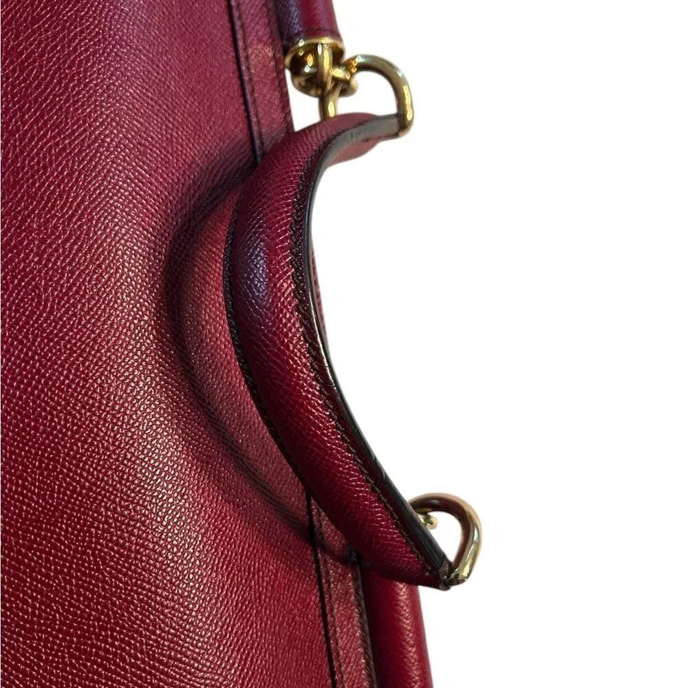 Authentic Dolce & Gabbana Sicily Burgundy Leather Tote - Picture 4 of 16